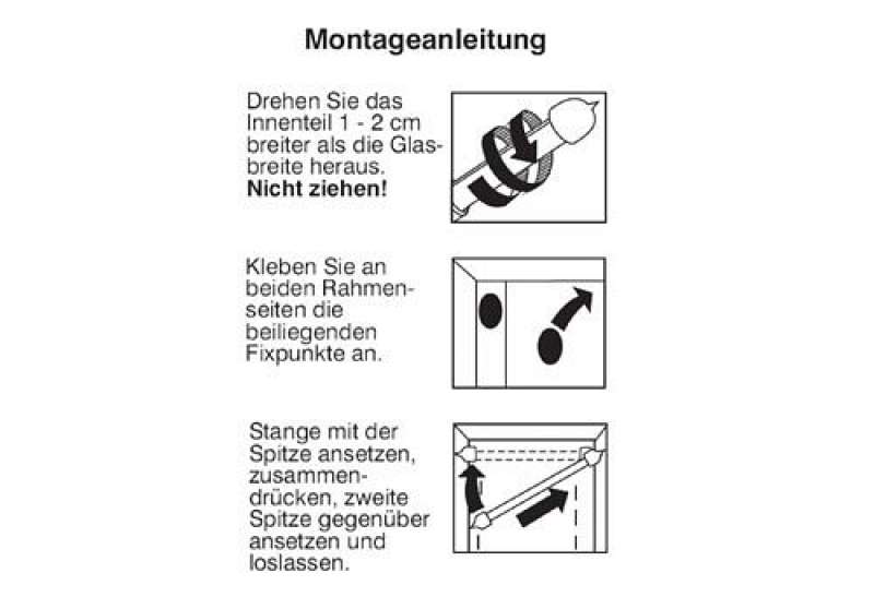 Pinnstange Klemmstange Scheibenstange weiss